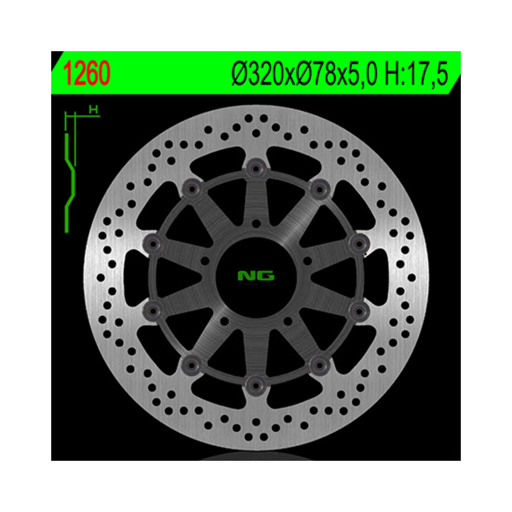 Disque de frein NG BRAKES flottant - 1260G