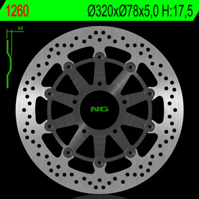 Disque de frein NG BRAKES flottant - 1260G