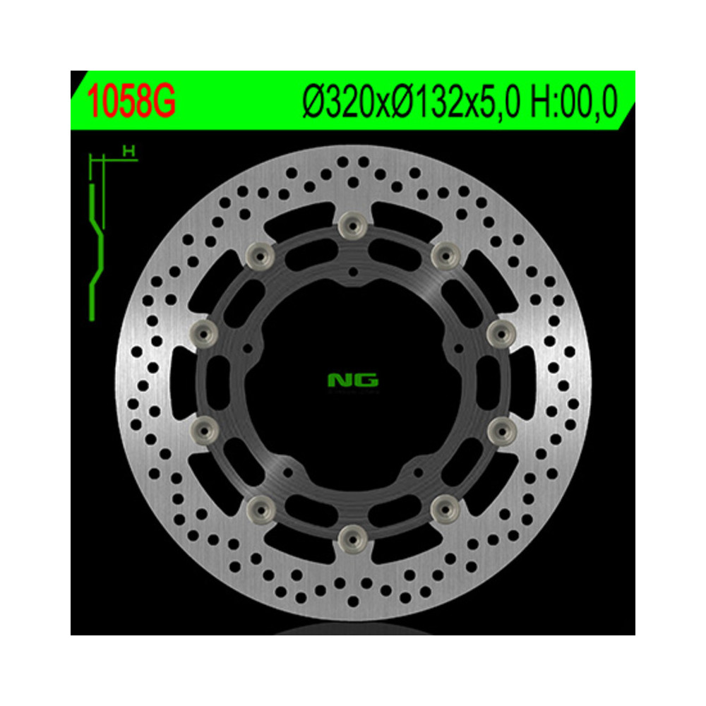 Disque de frein NG BRAKES flottant - 1058G