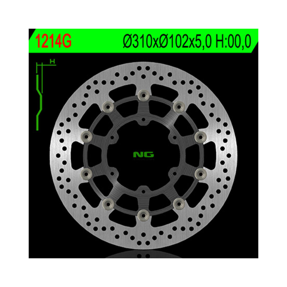 Disque de frein NG BRAKES flottant - 1214G