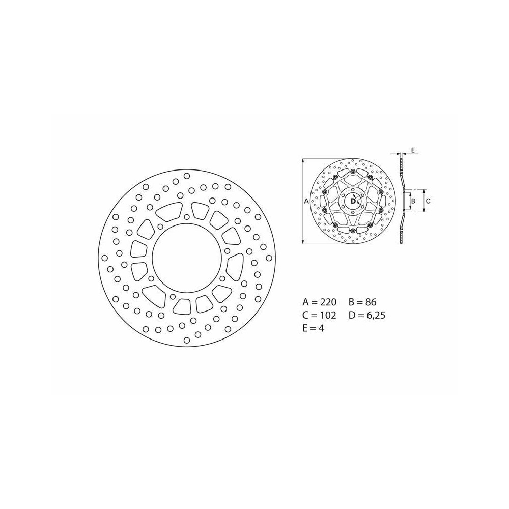 Disque de frein BREMBO Oro fixe - 68B40742