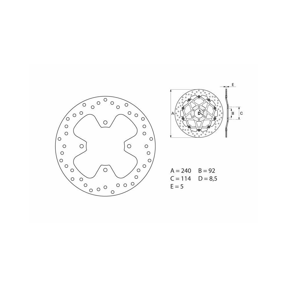 Disque de frein BREMBO Oro fixe - 68B40778