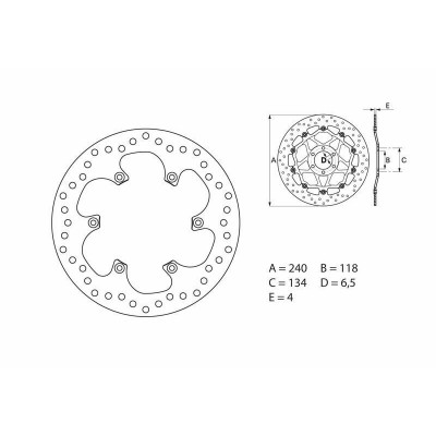 Disque de frein BREMBO Oro fixe - 68B40784