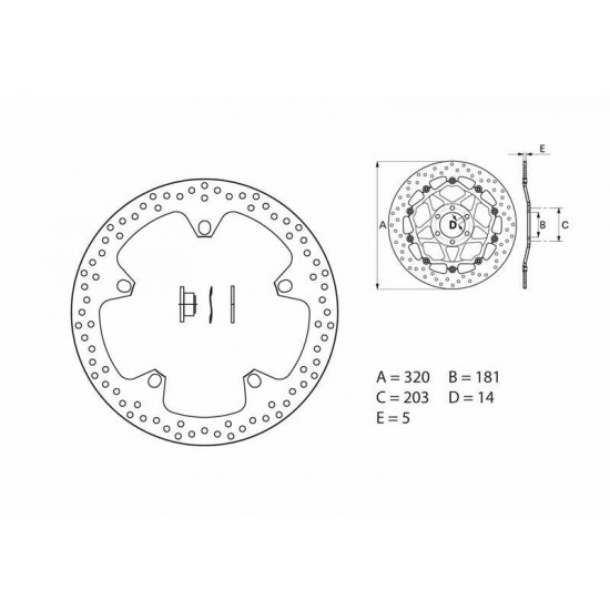 Disque de frein BREMBO Oro fixe - 168B407D7