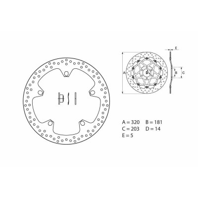 Disque de frein BREMBO Oro fixe - 168B407D7