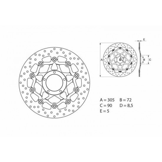 Disque de frein BREMBO Oro flottant - 78B40845