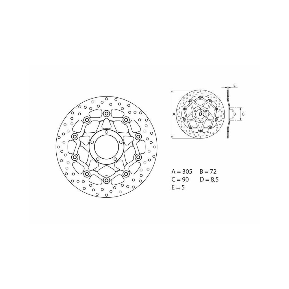 Disque de frein BREMBO Oro flottant - 78B40845