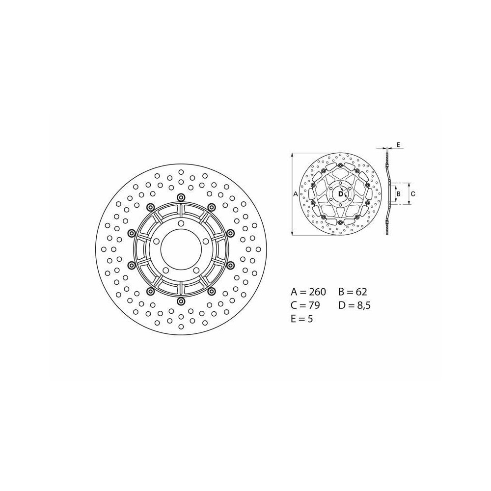 Disque de frein BREMBO Oro fixe - 68B407B1