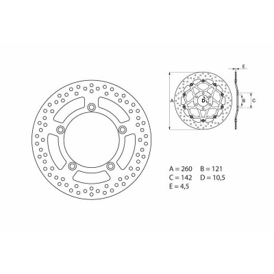 Disque de frein BREMBO Oro fixe - 68B407B4