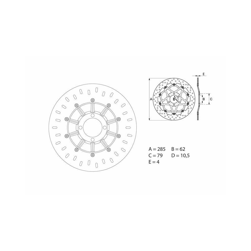 Disque de frein BREMBO Oro fixe - 68B407D2