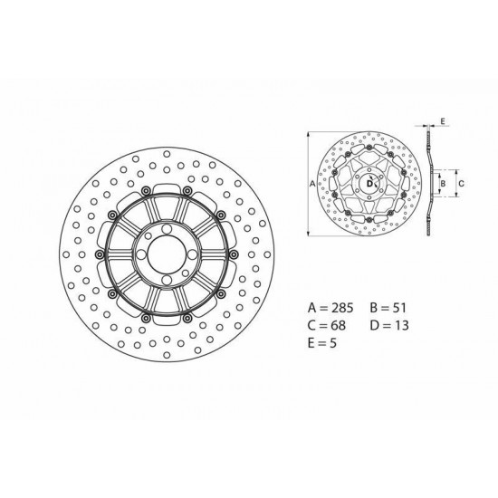 Disque de frein BREMBO Oro fixe - 68B407D3