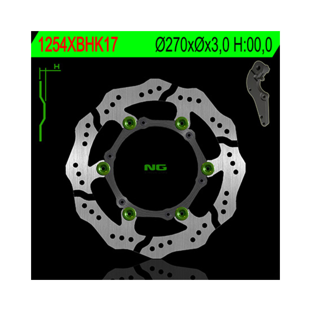 Disque de frein NG BRAKES pétale flottant - 1254XBH