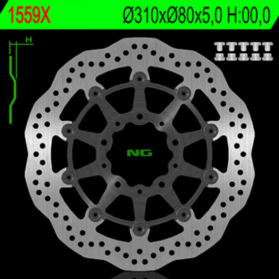 Disque de frein NG BRAKES pétale - 1559X