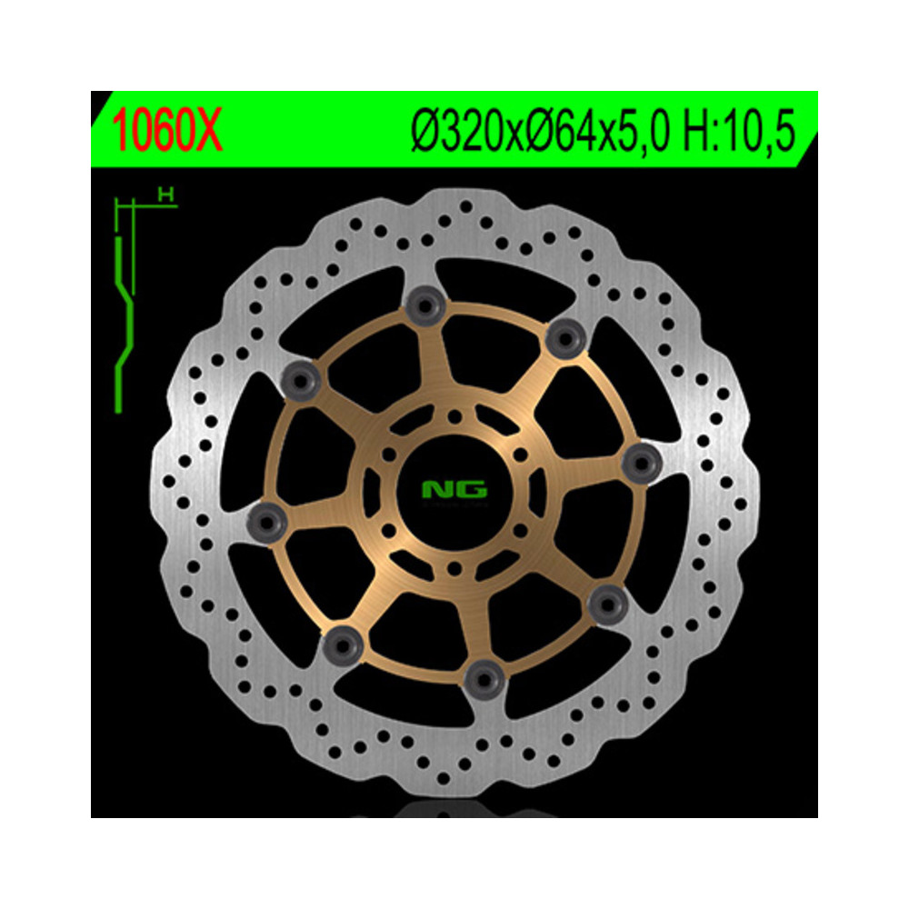 Disque de frein NG BRAKES pétale flottant - 1060X