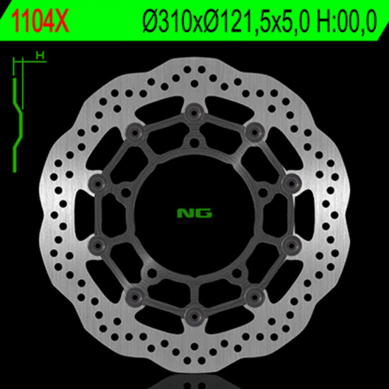 Disque de frein NG BRAKES pétale flottant - 1104X