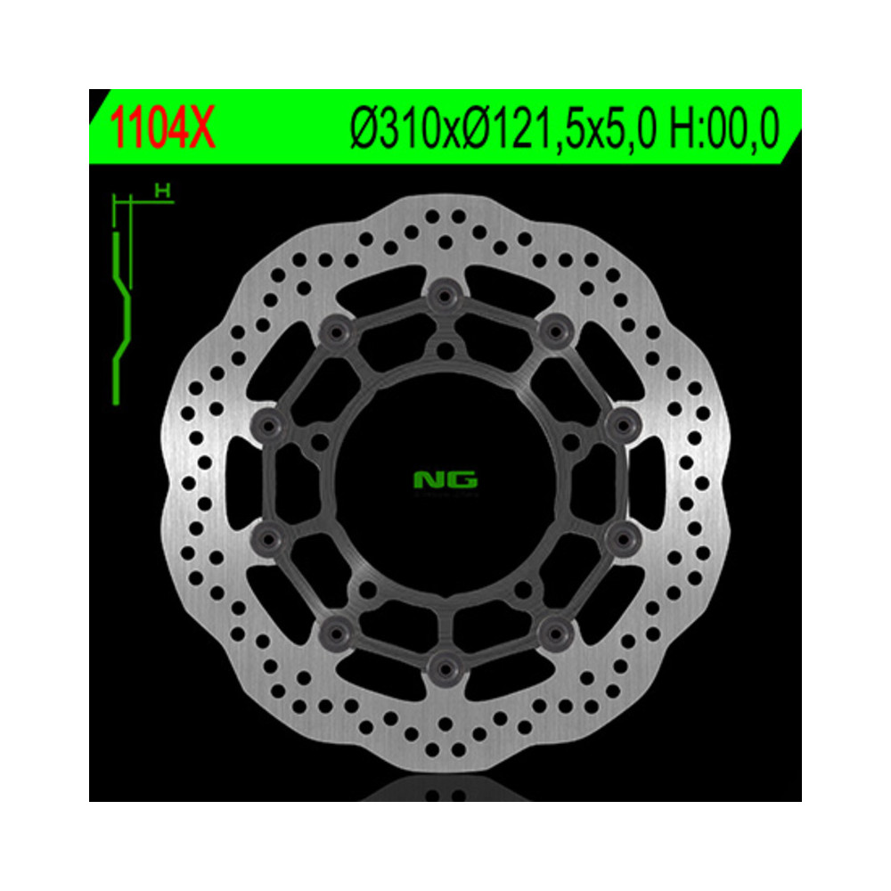 Disque de frein NG BRAKES pétale flottant - 1104X