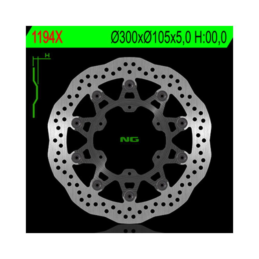 Disque de frein NG BRAKES pétale flottant - 1194X