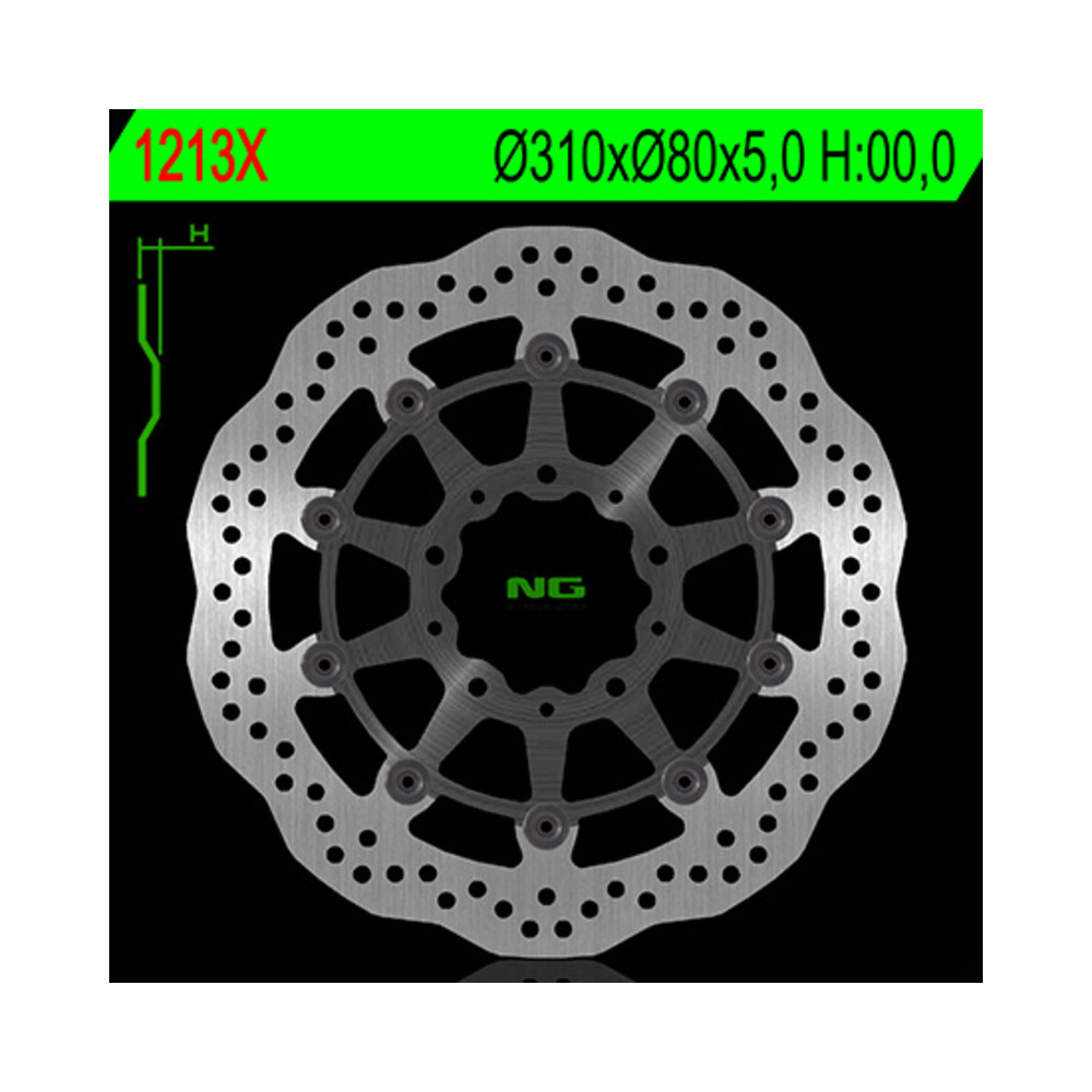 Disque de frein NG BRAKES pétale flottant - 1213X