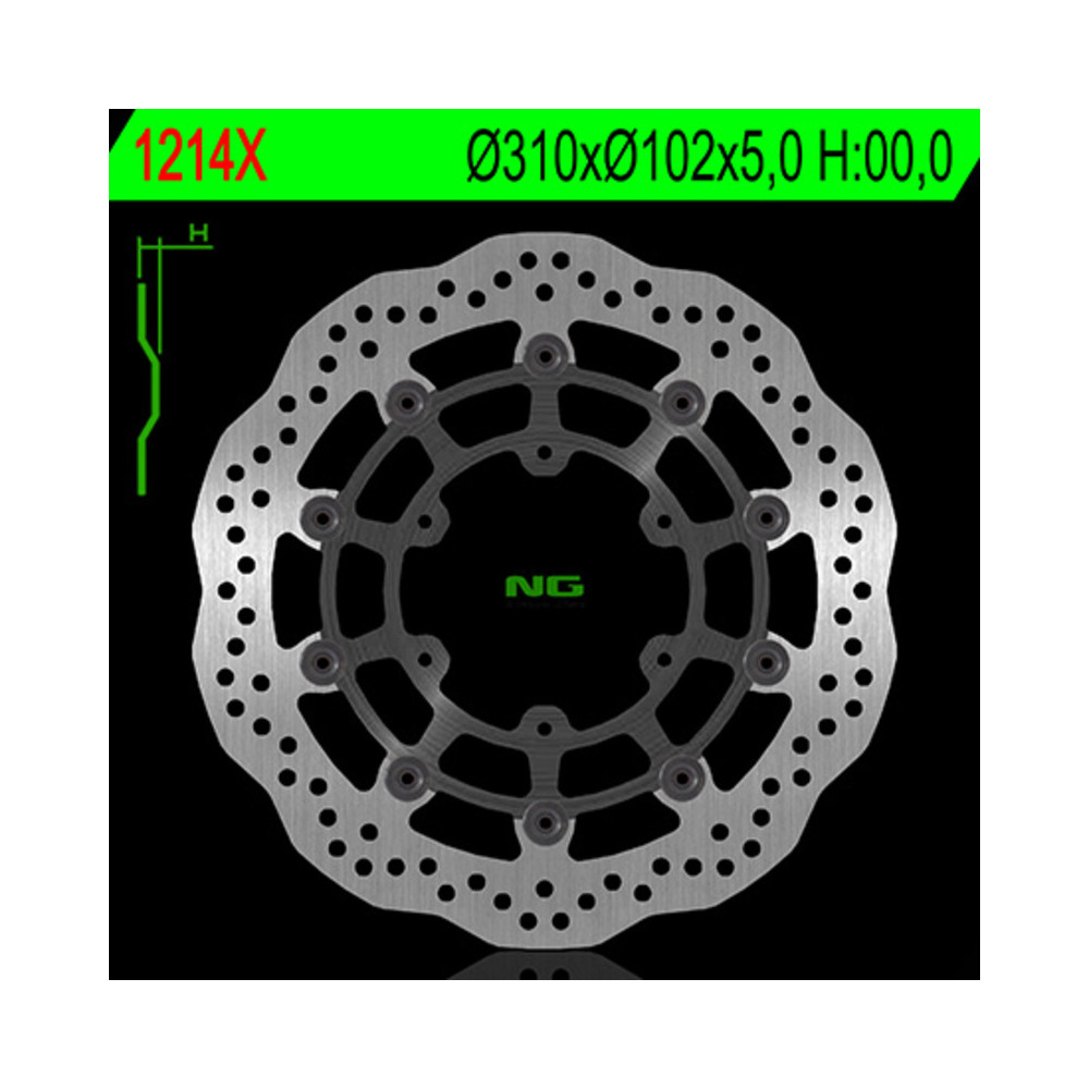 Disque de frein NG BRAKES pétale flottant - 1214X