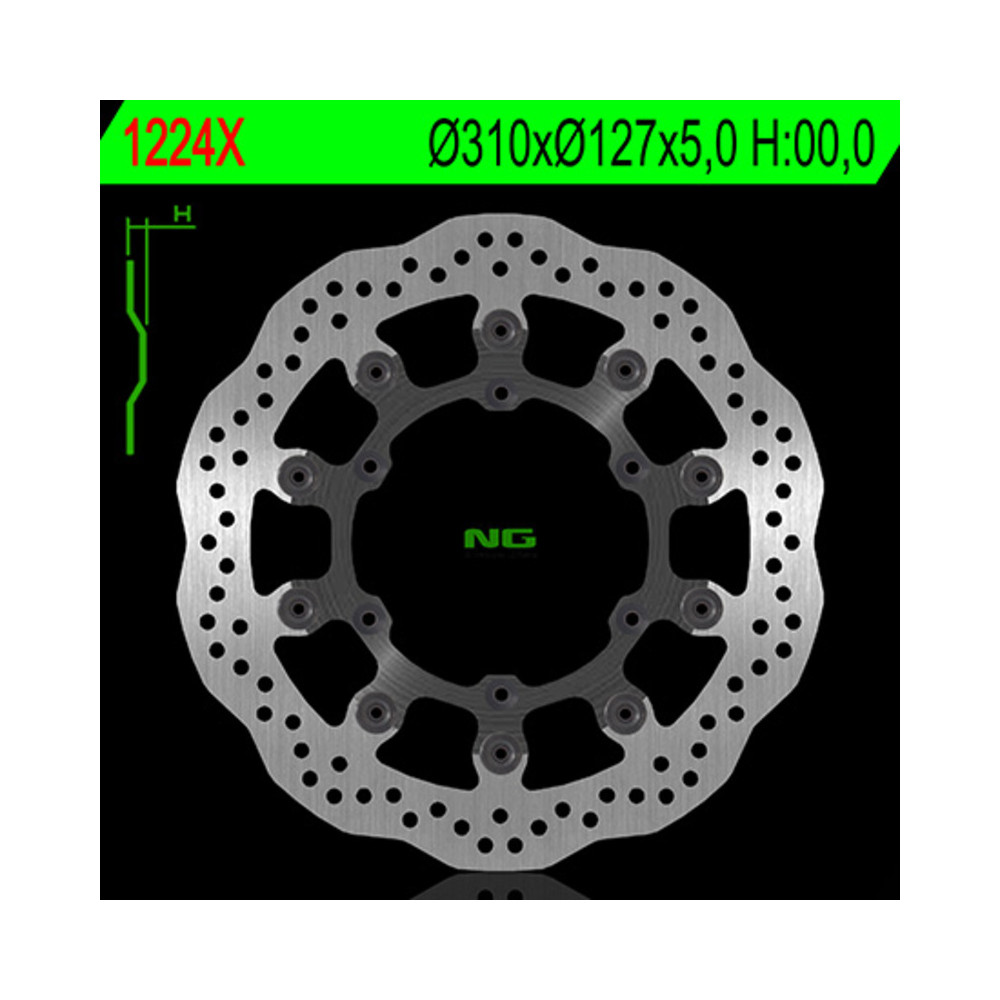 Disque de frein NG BRAKES pétale flottant - 1224X