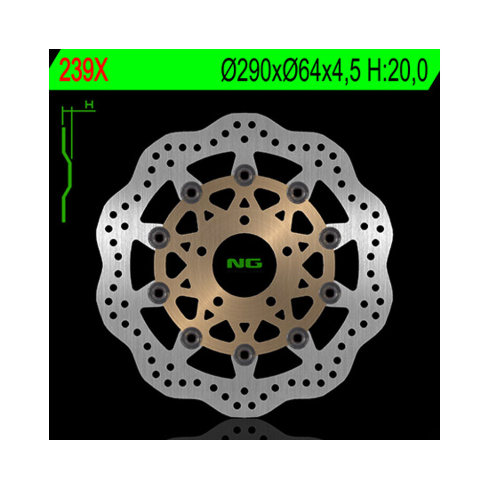 Disque de frein NG BRAKES pétale flottant - 239X