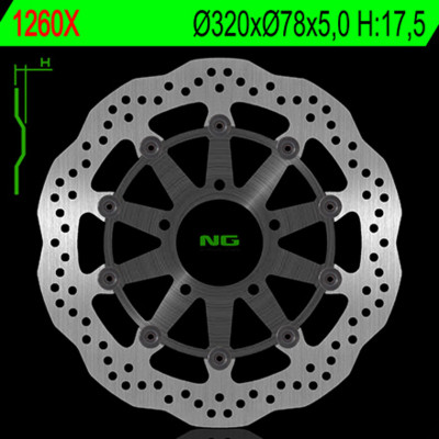 Disque de frein NG BRAKES pétale flottant - 1260XG