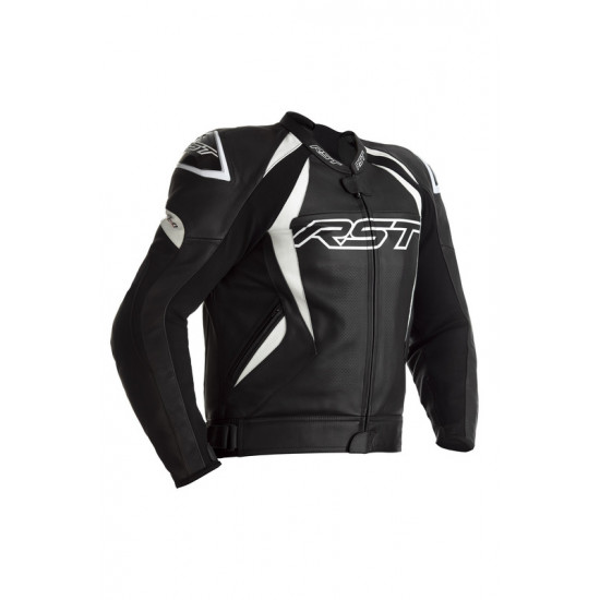 Blouson RST Tractech EVO 4 cuir - noir bandes blanches taille M