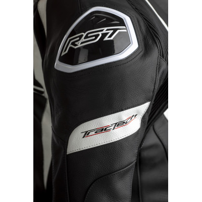 Blouson RST Tractech EVO 4 cuir - noir bandes blanches taille M