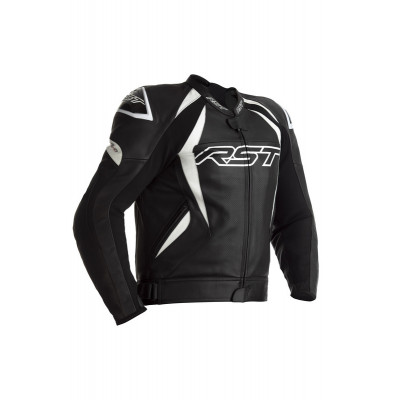 Blouson RST Tractech EVO 4 cuir - noir bandes blanches taille 4XL