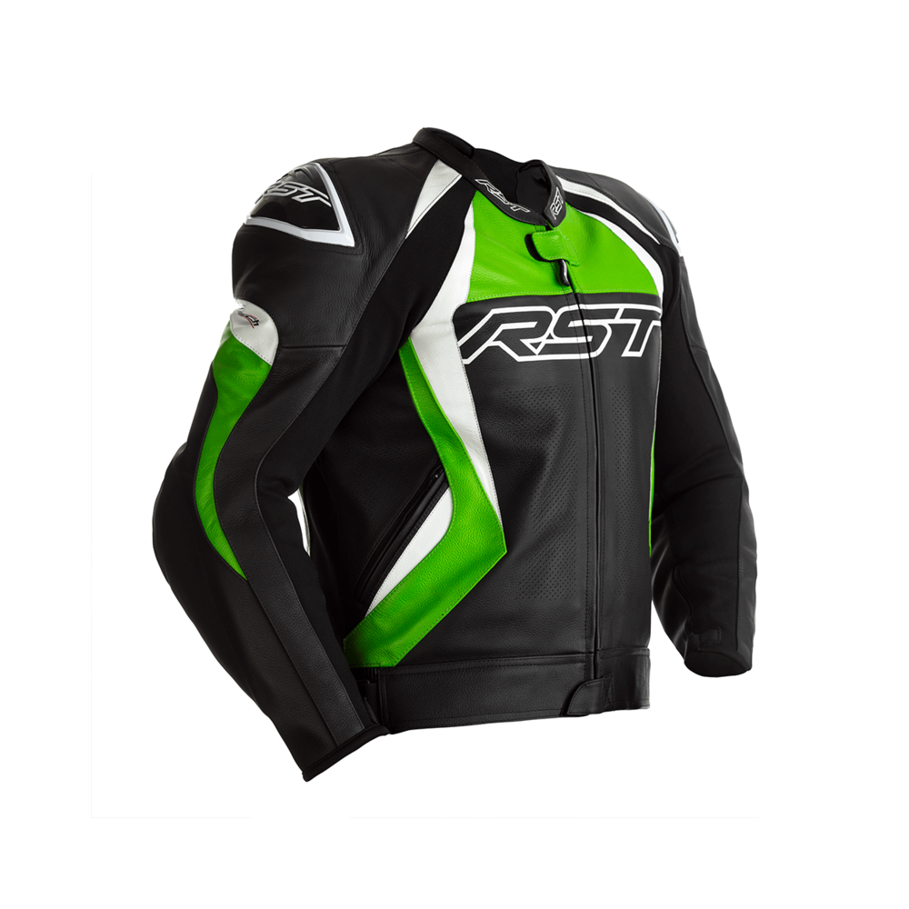 Veste RST Tractech EVO 4 cuir - noir/vert/blanc taille XXL