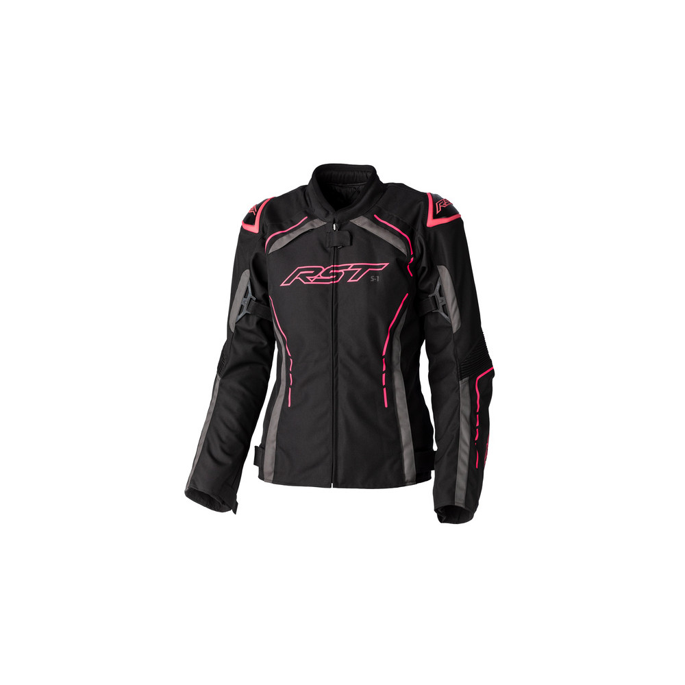 Veste femme RST S1 CE textile - noir/rose fluo taille XS