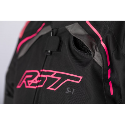 Veste femme RST S1 CE textile - noir/rose fluo taille XS