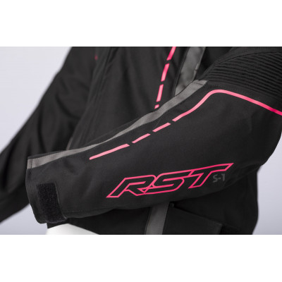 Veste femme RST S1 CE textile - noir/rose fluo taille L