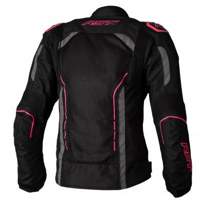 Veste femme RST S1 Mesh CE textile - noir/rose fluo taille M