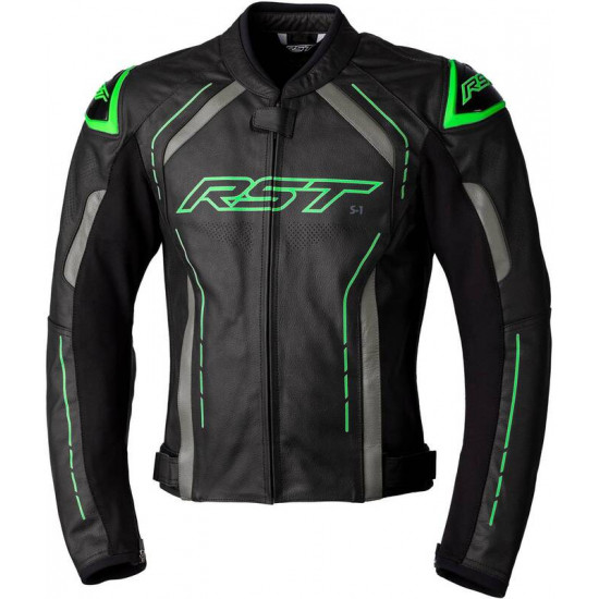 Veste RST S1 CE cuir - noir/gris/vert fluo taille S