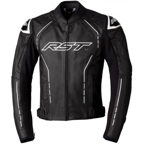 Veste RST S1 CE cuir - noir/noir/blanc taille M