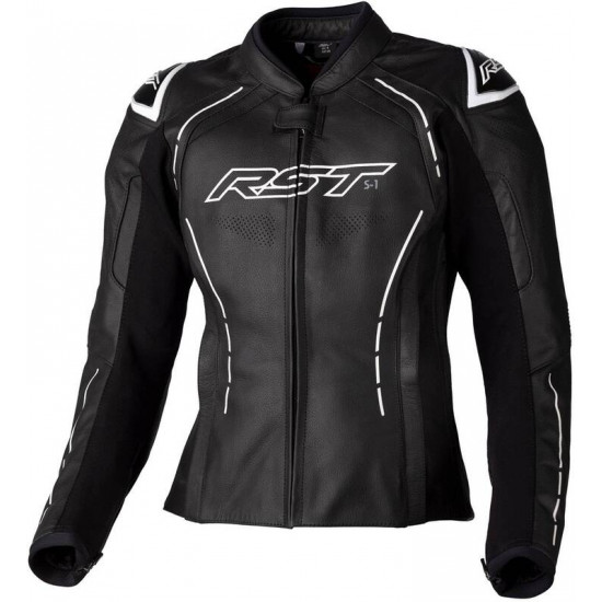 Veste femme RST S1 CE cuir - noir/blanc taille S