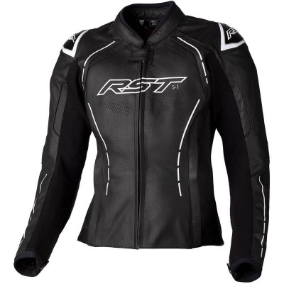 Veste femme RST S1 CE cuir - noir/blanc taille S