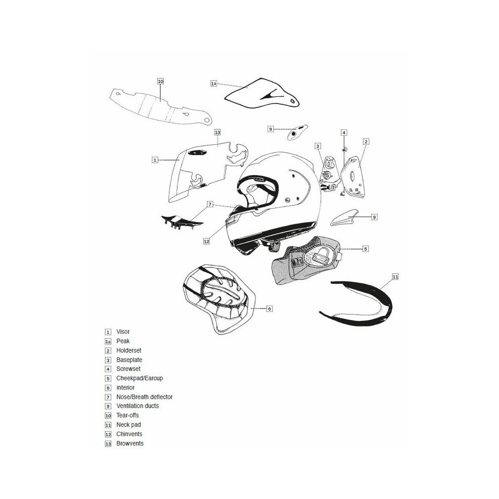 Kit ventilation latéral  ARAI casque intégral Aluminium Silver