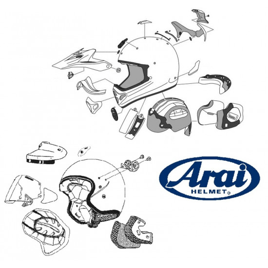 Ventilation avant centrale ARAI Delta Duct 5 tinted pour casques RX-7 GP/CT-F/CT-Ram/X-tend/X-Tend Ram