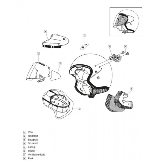 Coussin joue SZ-LIGHT ARAI casque jet clair 20mm