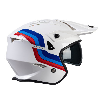 Casque UFO Sheratan - blanc/bleu/rouge