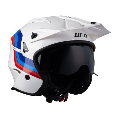 Casque UFO Sheratan - blanc/bleu/rouge