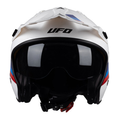 Casque UFO Sheratan - blanc/bleu/rouge