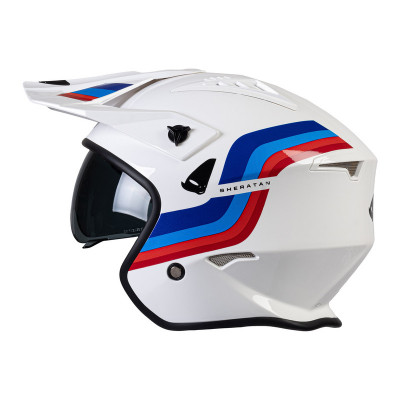 Casque UFO Sheratan - blanc/bleu/rouge