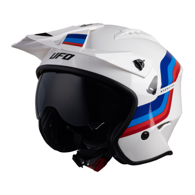 Casque UFO Sheratan - blanc/bleu/rouge