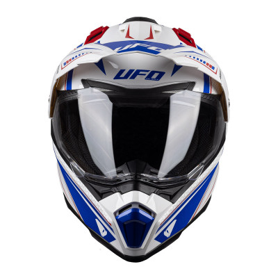 Casque UFO Aries - blanc/bleu/rouge