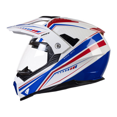 Casque UFO Aries - blanc/bleu/rouge