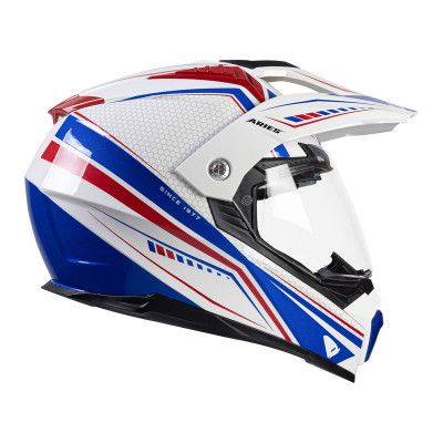 Casque UFO Aries - blanc/bleu/rouge