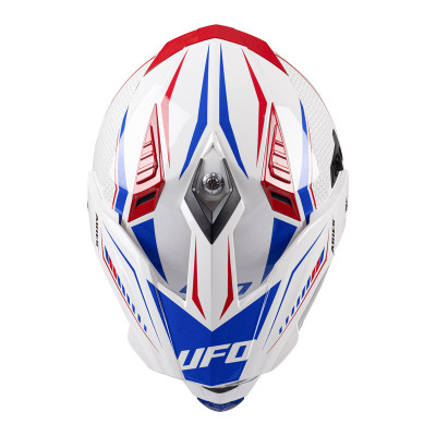 Casque UFO Aries - blanc/bleu/rouge